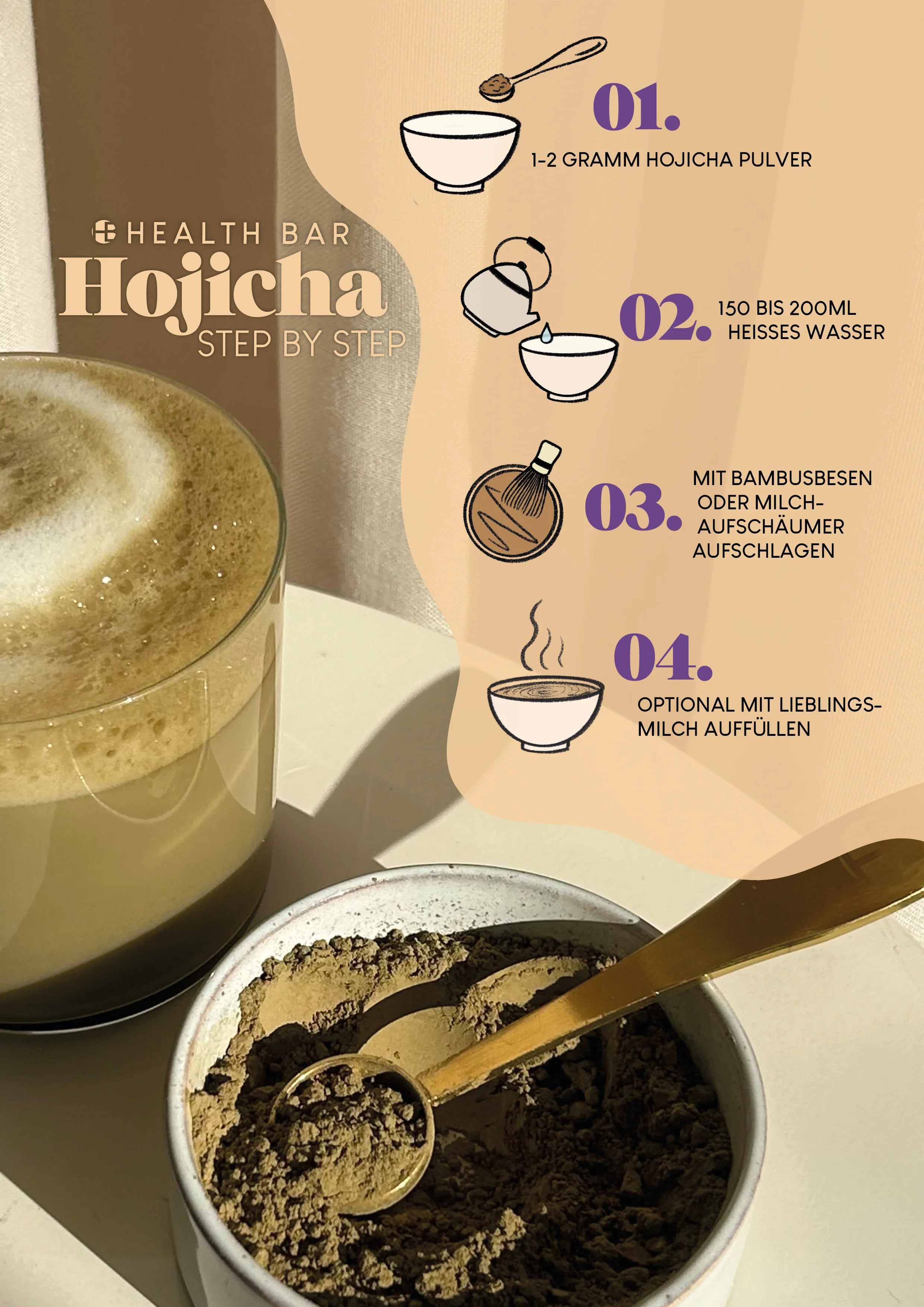 Bio Hojicha Pulver – Gerösteter Grüntee aus Japan (10g) - Image 4